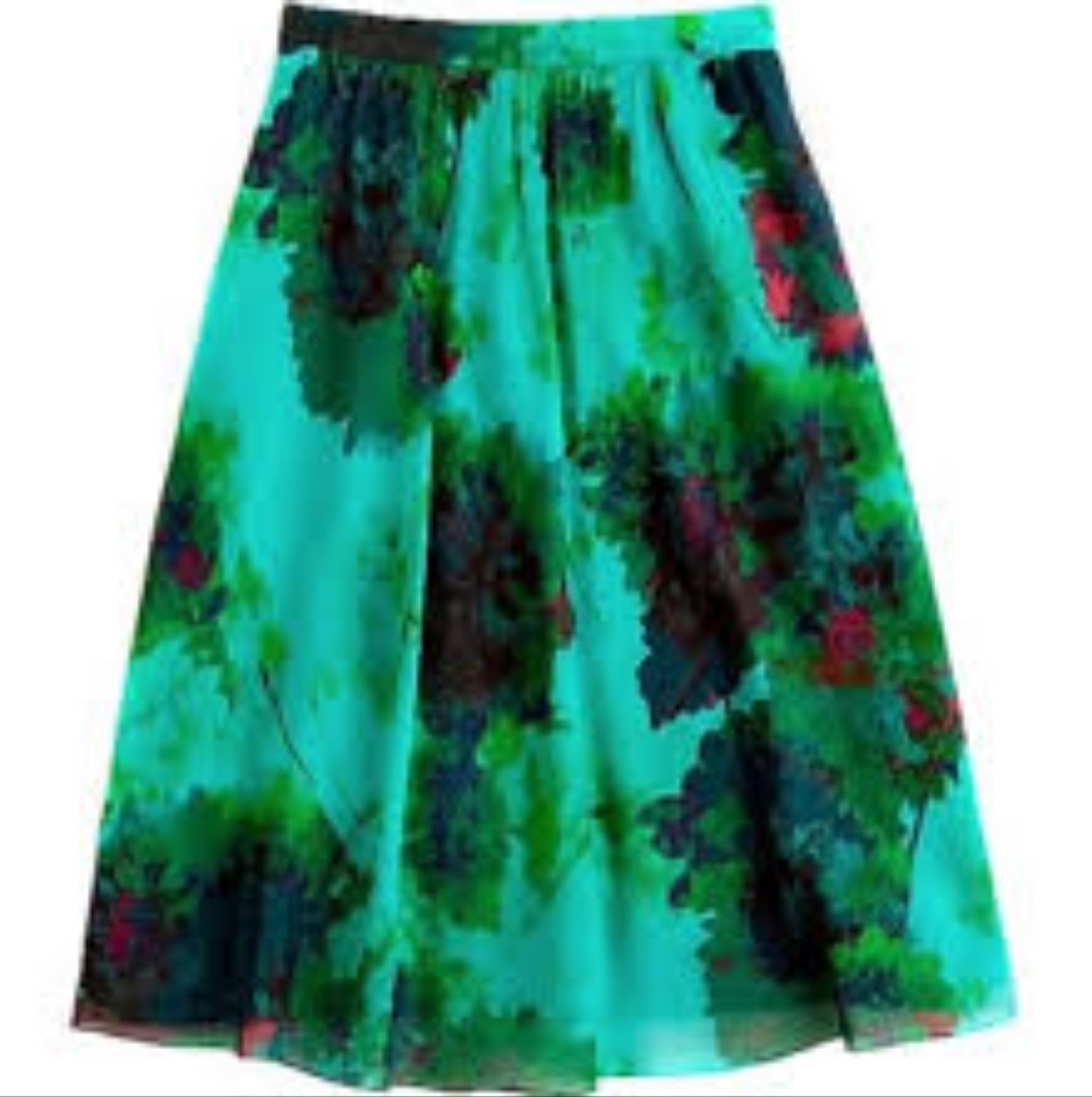 Size 4 JCrew hothouse floral floaty silk skirt